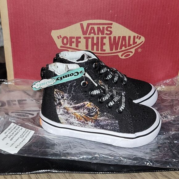 VANS Sk8-Hi Zip ProjectCAT Protect Tigers Discovery Rare ComfyCush Shoes Size 5 - Picture 11 of 11